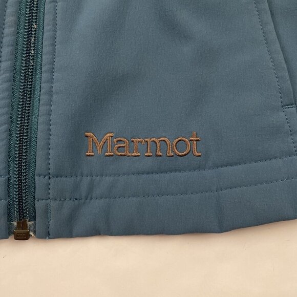 Marmot Jacket Women’s XS Green Soft Shell Faux Fur Lined Hood Winter Coat - Picture 6 of 9